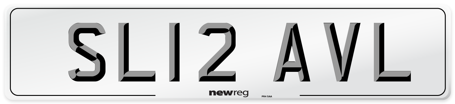 SL12 AVL Number Plate from New Reg